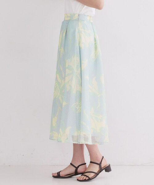 OPAQUE.CLIP / オペーク ドット クリップ ロング・マキシ丈スカート | プリントアソートメッシュフレアスカート【洗濯機OK】 | 詳細14