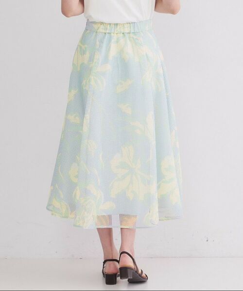 OPAQUE.CLIP / オペーク ドット クリップ ロング・マキシ丈スカート | プリントアソートメッシュフレアスカート【洗濯機OK】 | 詳細15