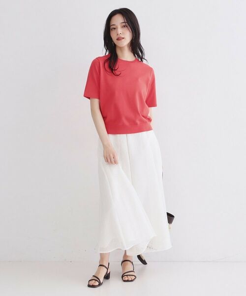 OPAQUE.CLIP / オペーク ドット クリップ ロング・マキシ丈スカート | プリントアソートメッシュフレアスカート【洗濯機OK】 | 詳細2