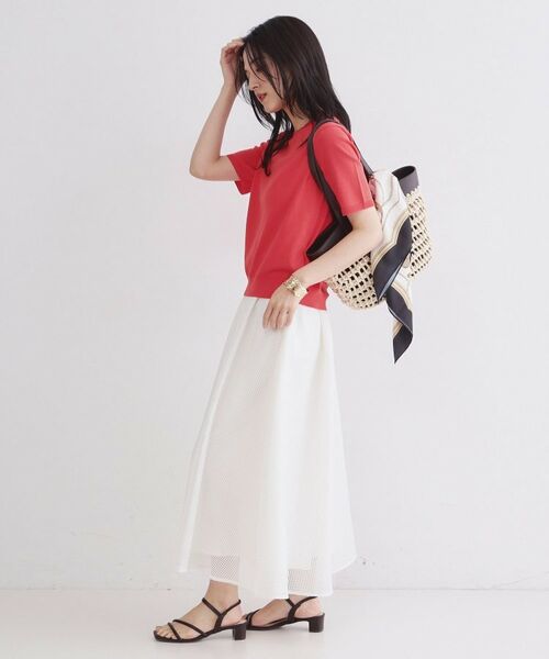 OPAQUE.CLIP / オペーク ドット クリップ ロング・マキシ丈スカート | プリントアソートメッシュフレアスカート【洗濯機OK】 | 詳細3