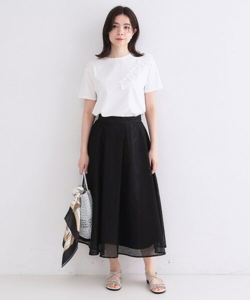 OPAQUE.CLIP / オペーク ドット クリップ ロング・マキシ丈スカート | プリントアソートメッシュフレアスカート【洗濯機OK】 | 詳細6