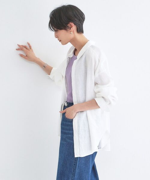OPAQUE.CLIP / オペーク ドット クリップ シャツ・ブラウス | フレンチリネンシャツ【洗濯機OK】 | 詳細2