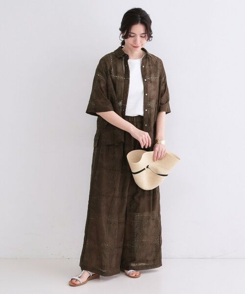 OPAQUE.CLIP / オペーク ドット クリップ シャツ・ブラウス | カットワーク刺繍ハーフスリーブシャツ／セットアップ対応可【洗濯機OK】 | 詳細11