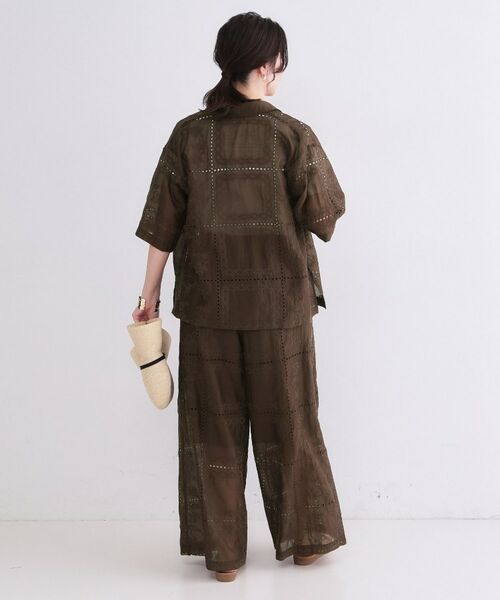 OPAQUE.CLIP / オペーク ドット クリップ シャツ・ブラウス | カットワーク刺繍ハーフスリーブシャツ／セットアップ対応可【洗濯機OK】 | 詳細13