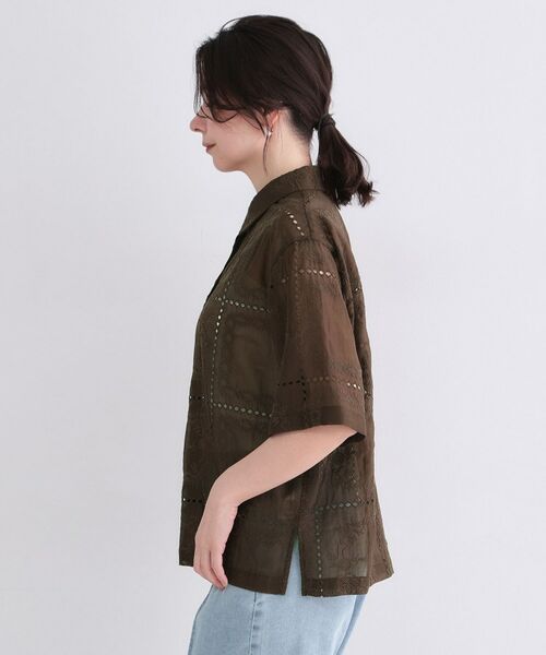OPAQUE.CLIP / オペーク ドット クリップ シャツ・ブラウス | カットワーク刺繍ハーフスリーブシャツ／セットアップ対応可【洗濯機OK】 | 詳細16