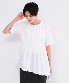 OPAQUE.CLIP / オペーク ドット クリップ シャツ・ブラウス | ピンタックアシメペプラムブラウス【洗濯機ＯＫ】