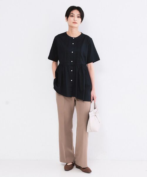 OPAQUE.CLIP / オペーク ドット クリップ シャツ・ブラウス | ピンタックアシメペプラムブラウス【洗濯機ＯＫ】 | 詳細10