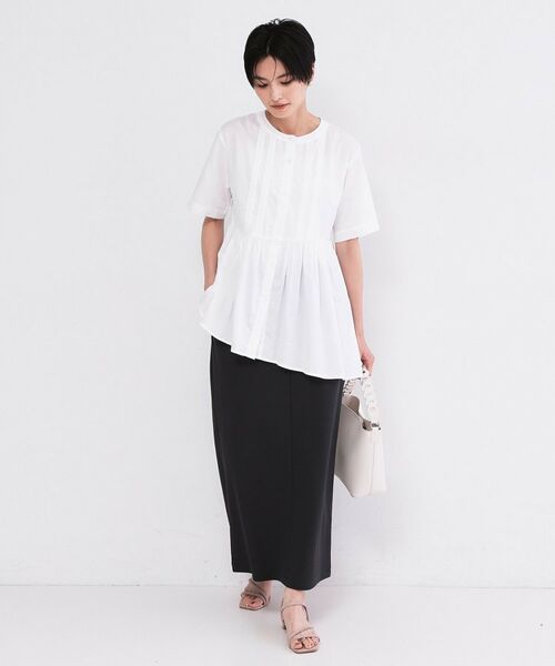 OPAQUE.CLIP / オペーク ドット クリップ シャツ・ブラウス | ピンタックアシメペプラムブラウス【洗濯機ＯＫ】 | 詳細2