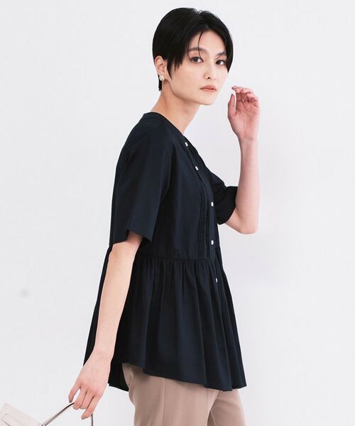 OPAQUE.CLIP / オペーク ドット クリップ シャツ・ブラウス | ピンタックアシメペプラムブラウス【洗濯機ＯＫ】 | 詳細9