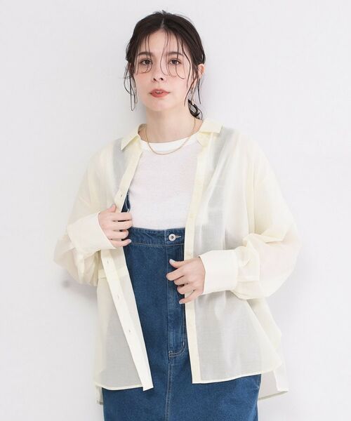 OPAQUE.CLIP / オペーク ドット クリップ シャツ・ブラウス | シアーローンシャツ【洗濯機OK】（アイボリー(004)）