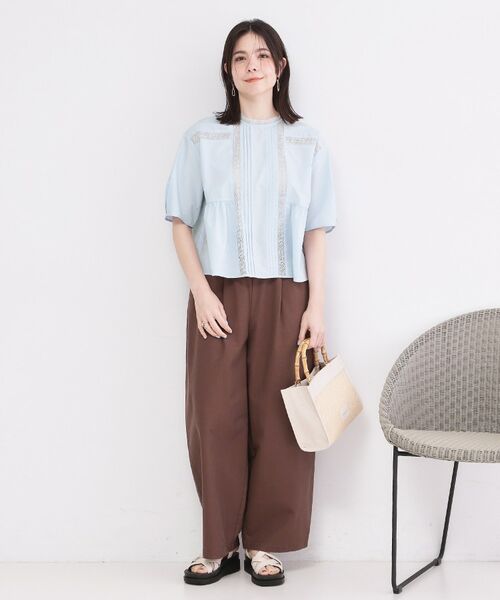 OPAQUE.CLIP / オペーク ドット クリップ シャツ・ブラウス | ピンタックレース ペプラムブラウス【洗濯機OK】 | 詳細10