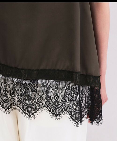 OPAQUE.CLIP / オペーク ドット クリップ キャミソール・チューブトップ | 裾レースサテンキャミブラウス【洗濯機OK】 | 詳細15