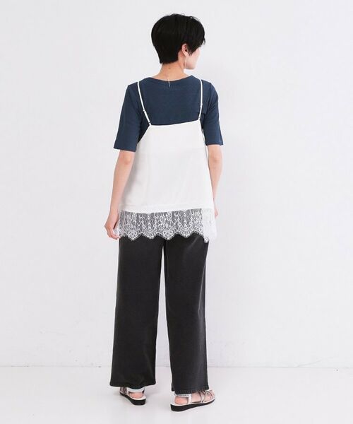 OPAQUE.CLIP / オペーク ドット クリップ キャミソール・チューブトップ | 裾レースサテンキャミブラウス【洗濯機OK】 | 詳細3