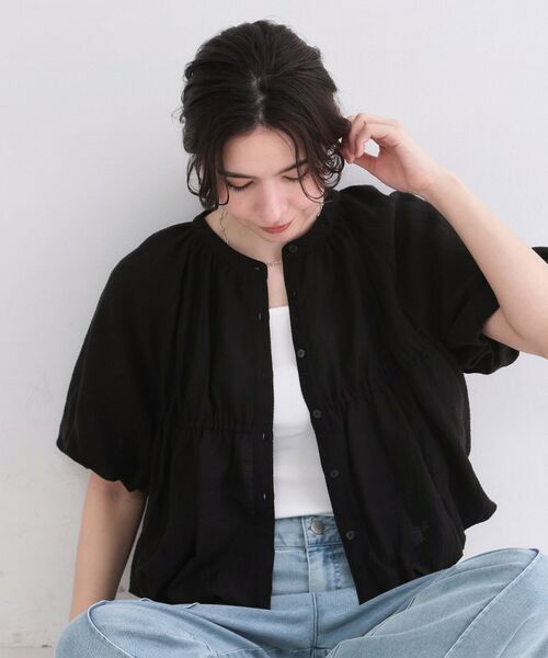 OPAQUE.CLIP / オペーク ドット クリップ シャツ・ブラウス | バルーンデザインブラウス【洗濯機OK】（ブラック(019)）