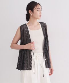 OPAQUE.CLIP / オペーク ドット クリップ シャツ・ブラウス | レースペプラムジレ【洗濯機OK】