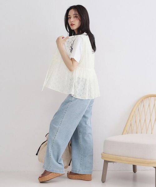 OPAQUE.CLIP / オペーク ドット クリップ シャツ・ブラウス | レースペプラムジレ【洗濯機OK】 | 詳細3