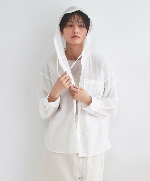 OPAQUE.CLIP / オペーク ドット クリップ シャツ・ブラウス | シアーフーディシャツ【洗濯機OK】 | 詳細1