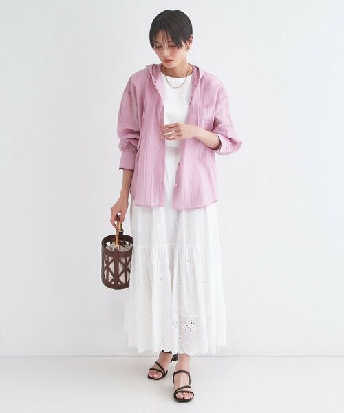 OPAQUE.CLIP / オペーク ドット クリップ シャツ・ブラウス | シアーフーディシャツ【洗濯機OK】 | 詳細10