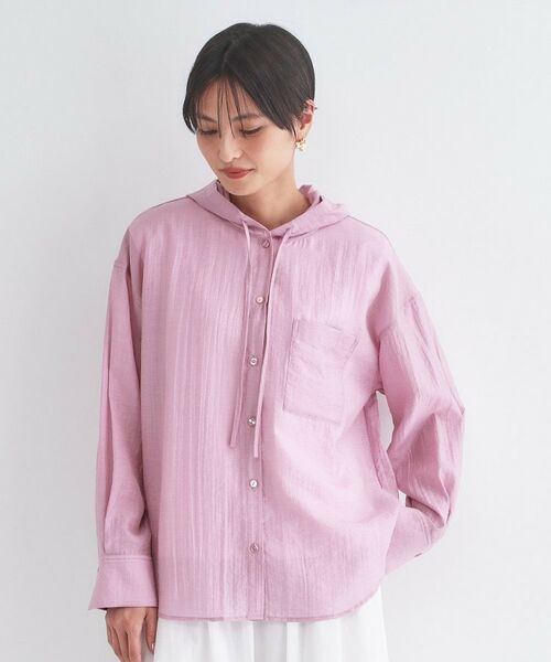 OPAQUE.CLIP / オペーク ドット クリップ シャツ・ブラウス | シアーフーディシャツ【洗濯機OK】 | 詳細13