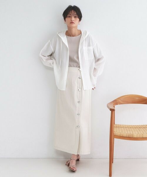 OPAQUE.CLIP / オペーク ドット クリップ シャツ・ブラウス | シアーフーディシャツ【洗濯機OK】 | 詳細2