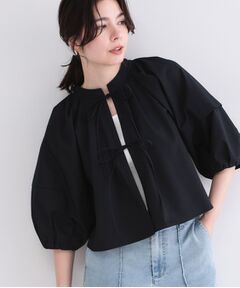 OPAQUE.CLIP / オペーク ドット クリップ シャツ・ブラウス | ボリュームスリーブ前リボンブラウス【洗濯機OK】