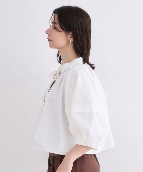 OPAQUE.CLIP / オペーク ドット クリップ シャツ・ブラウス | ボリュームスリーブ前リボンブラウス【洗濯機OK】 | 詳細10