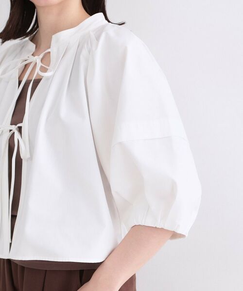 OPAQUE.CLIP / オペーク ドット クリップ シャツ・ブラウス | ボリュームスリーブ前リボンブラウス【洗濯機OK】 | 詳細13