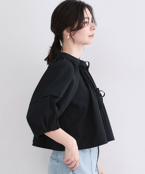 OPAQUE.CLIP / オペーク ドット クリップ シャツ・ブラウス | ボリュームスリーブ前リボンブラウス【洗濯機OK】 | 詳細5