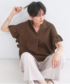 OPAQUE.CLIP / オペーク ドット クリップ シャツ・ブラウス | UV サッカーフリルスキッパーブラウス【洗濯機OK】