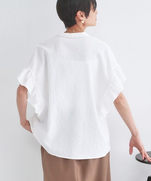 OPAQUE.CLIP / オペーク ドット クリップ シャツ・ブラウス | UV サッカーフリルスキッパーブラウス【洗濯機OK】 | 詳細1