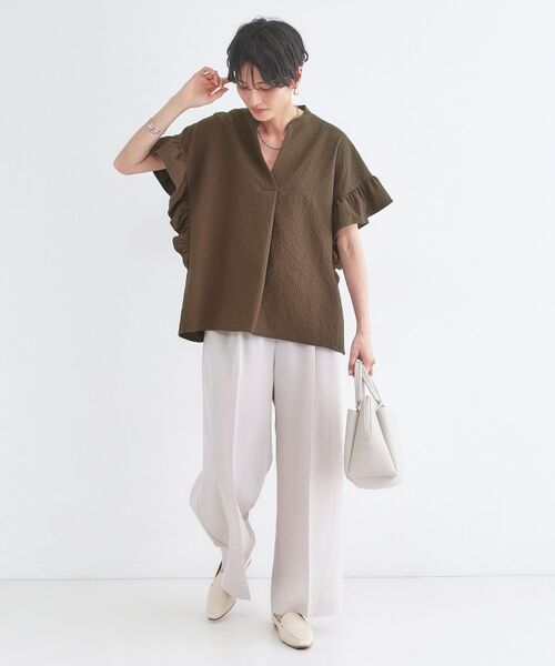 OPAQUE.CLIP / オペーク ドット クリップ シャツ・ブラウス | UV サッカーフリルスキッパーブラウス【洗濯機OK】 | 詳細10