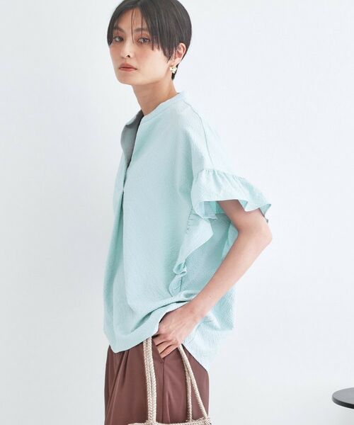 OPAQUE.CLIP / オペーク ドット クリップ シャツ・ブラウス | UV サッカーフリルスキッパーブラウス【洗濯機OK】 | 詳細13