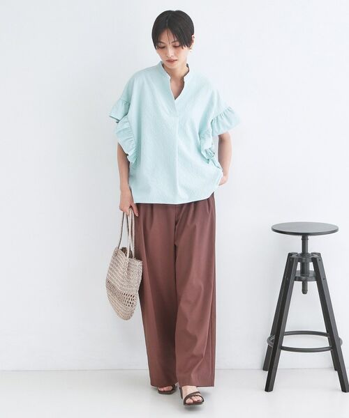 OPAQUE.CLIP / オペーク ドット クリップ シャツ・ブラウス | UV サッカーフリルスキッパーブラウス【洗濯機OK】 | 詳細14