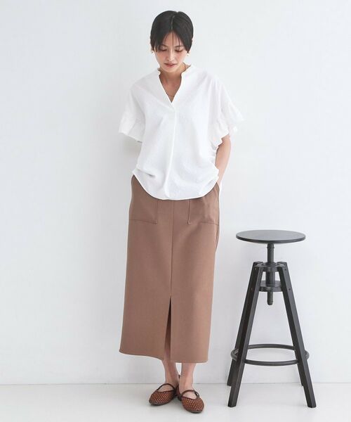 OPAQUE.CLIP / オペーク ドット クリップ シャツ・ブラウス | UV サッカーフリルスキッパーブラウス【洗濯機OK】 | 詳細2