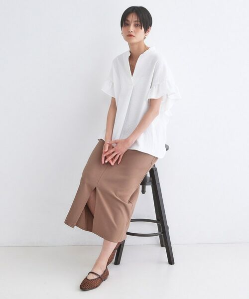 OPAQUE.CLIP / オペーク ドット クリップ シャツ・ブラウス | UV サッカーフリルスキッパーブラウス【洗濯機OK】 | 詳細3