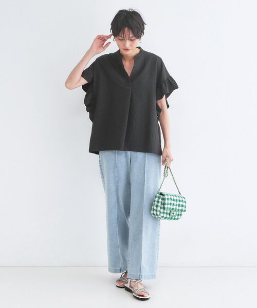 OPAQUE.CLIP / オペーク ドット クリップ シャツ・ブラウス | UV サッカーフリルスキッパーブラウス【洗濯機OK】 | 詳細6