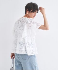 OPAQUE.CLIP / オペーク ドット クリップ シャツ・ブラウス | レースフレアスリーブブラウス【洗濯機OK】