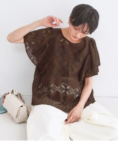 OPAQUE.CLIP / オペーク ドット クリップ シャツ・ブラウス | レースフレアスリーブブラウス【洗濯機OK】