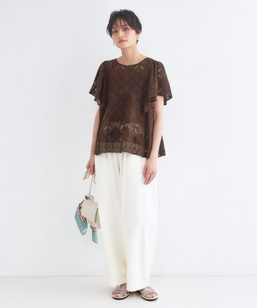 OPAQUE.CLIP / オペーク ドット クリップ シャツ・ブラウス | レースフレアスリーブブラウス【洗濯機OK】 | 詳細10