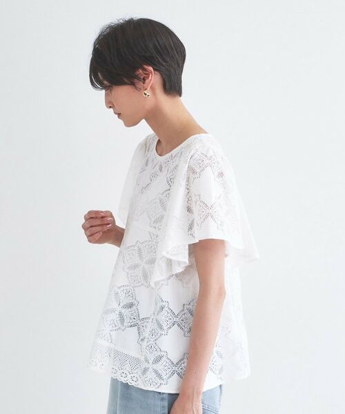 OPAQUE.CLIP / オペーク ドット クリップ シャツ・ブラウス | レースフレアスリーブブラウス【洗濯機OK】 | 詳細14