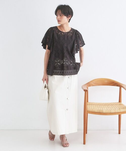 OPAQUE.CLIP / オペーク ドット クリップ シャツ・ブラウス | レースフレアスリーブブラウス【洗濯機OK】 | 詳細6