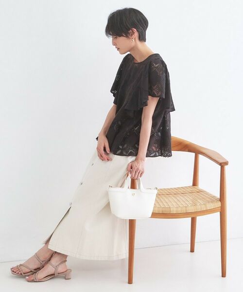 OPAQUE.CLIP / オペーク ドット クリップ シャツ・ブラウス | レースフレアスリーブブラウス【洗濯機OK】 | 詳細7