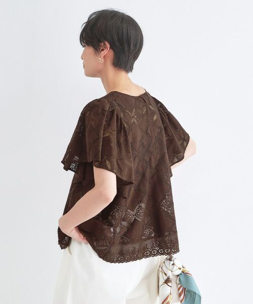 OPAQUE.CLIP / オペーク ドット クリップ シャツ・ブラウス | レースフレアスリーブブラウス【洗濯機OK】 | 詳細9