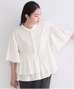 OPAQUE.CLIP / オペーク ドット クリップ シャツ・ブラウス | アシンメトリーペプラムブラウス【洗濯機OK】