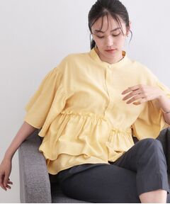 OPAQUE.CLIP / オペーク ドット クリップ シャツ・ブラウス | アシンメトリーペプラムブラウス【洗濯機OK】