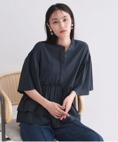 OPAQUE.CLIP / オペーク ドット クリップ シャツ・ブラウス | アシンメトリーペプラムブラウス【洗濯機OK】