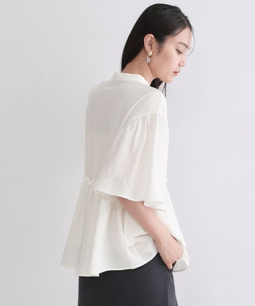 OPAQUE.CLIP / オペーク ドット クリップ シャツ・ブラウス | アシンメトリーペプラムブラウス【洗濯機OK】 | 詳細1