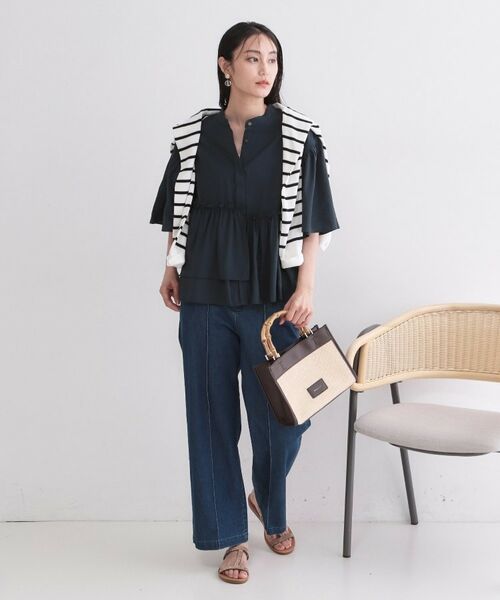 OPAQUE.CLIP / オペーク ドット クリップ シャツ・ブラウス | アシンメトリーペプラムブラウス【洗濯機OK】 | 詳細10