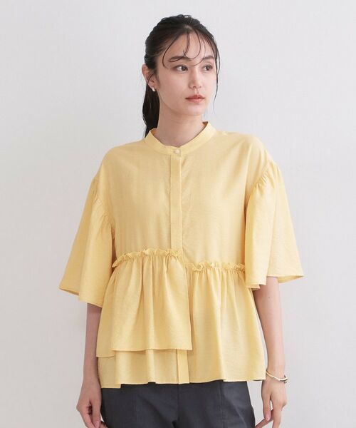 OPAQUE.CLIP / オペーク ドット クリップ シャツ・ブラウス | アシンメトリーペプラムブラウス【洗濯機OK】 | 詳細13