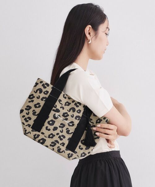 OPAQUE.CLIP / オペーク ドット クリップ トートバッグ | ジュート舟型ミドルトート（ブラック(119)）